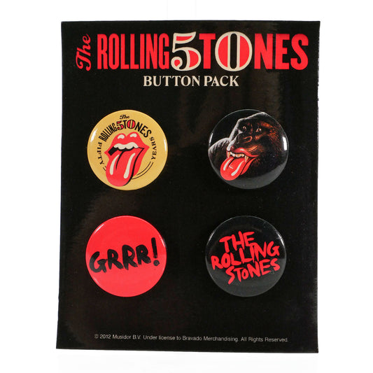 Rolling Stones Grrr 4 Pc. Button Set Collector Items Front