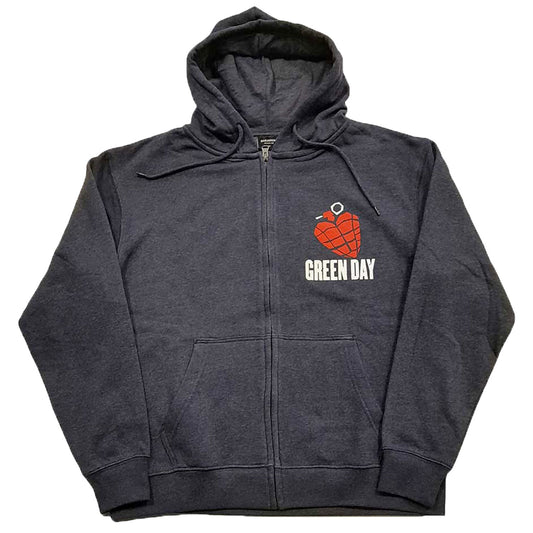 Green Day American Idiot Zippered Hooded Sweatshirt Front