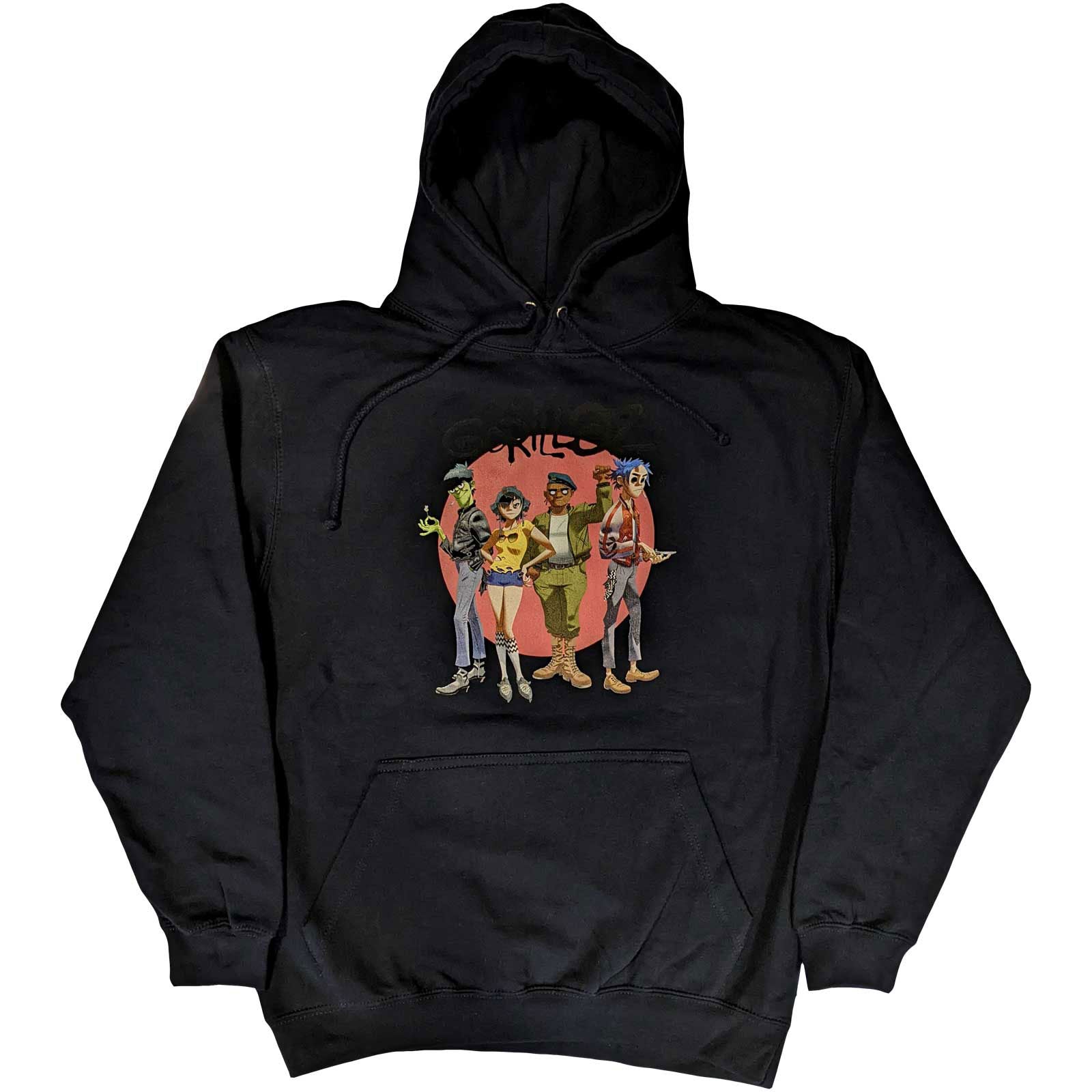 Rock Off Maglietta Ufficiale Gorillaz 'Group Circle Rise' Unisex - Grigio Antracite