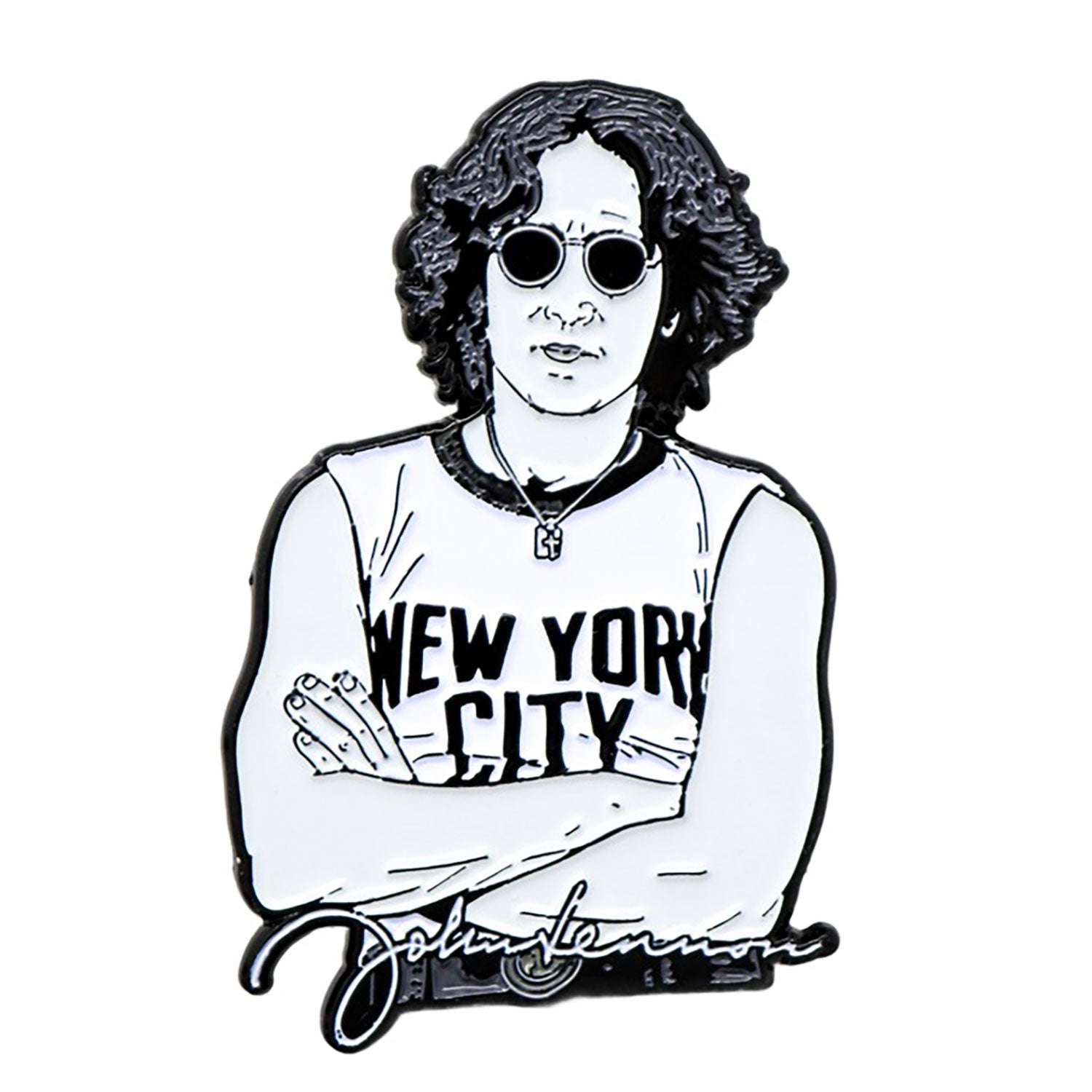 John Lennon NYC Enamel Pin Pewter Pin Badge