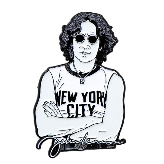 John Lennon NYC Enamel Pin Pewter Pin Badge