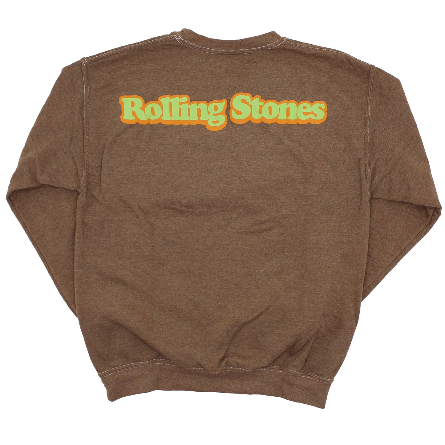 Rolling Stones Neon Flower Tongue Crew Neck Fleece Sweatshirt Back