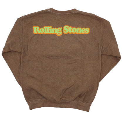 Rolling Stones Neon Flower Tongue Crew Neck Fleece Sweatshirt Back