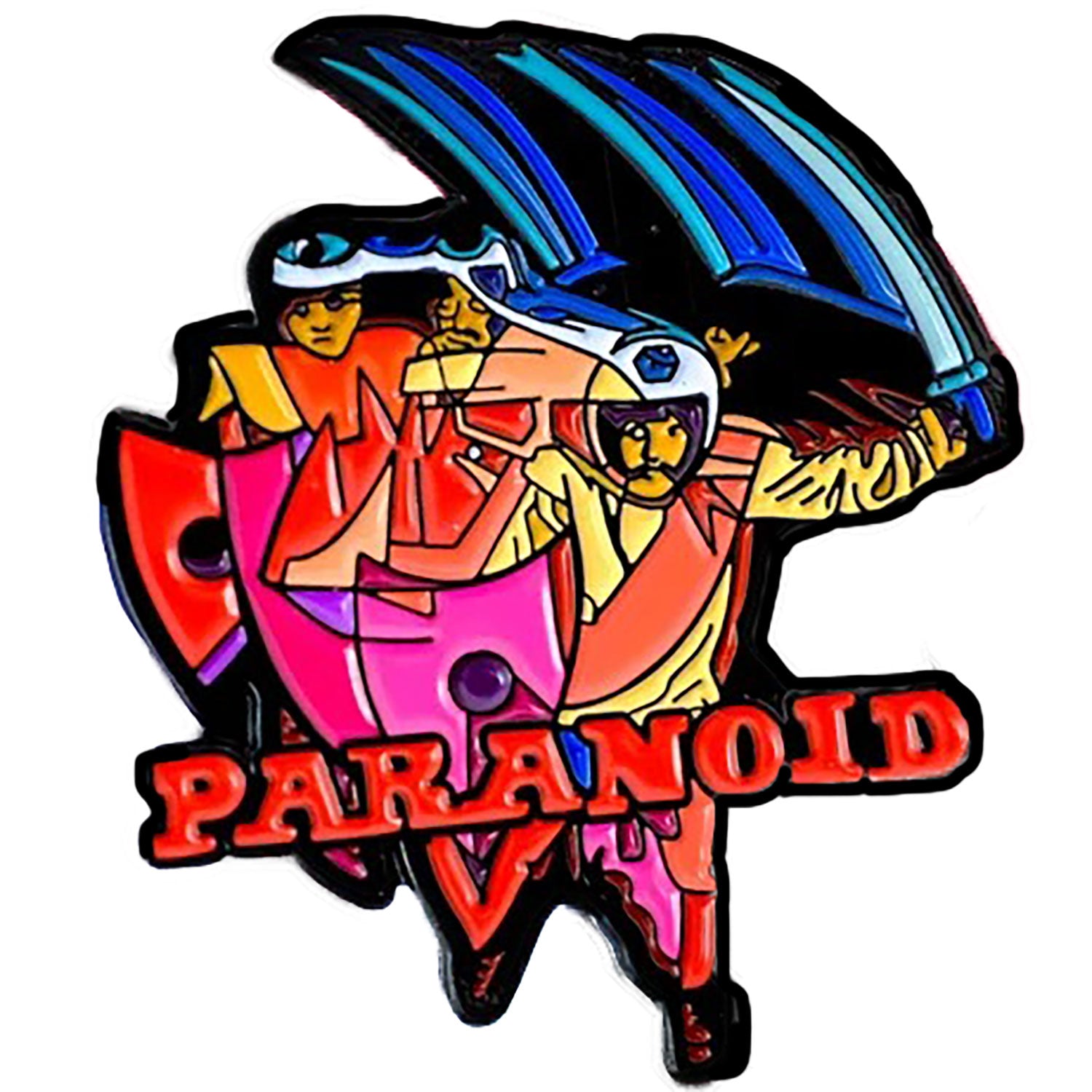 Black Sabbath Paranoid Enamel Pin With Magnet Add On Pewter Pin Badge