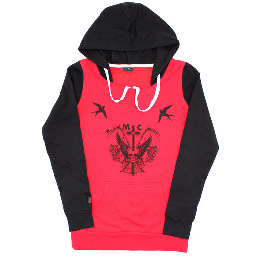 Motley Crue Tattoo Junior Hooded Fleece Girls Jr Hooded Sweatshirt Front