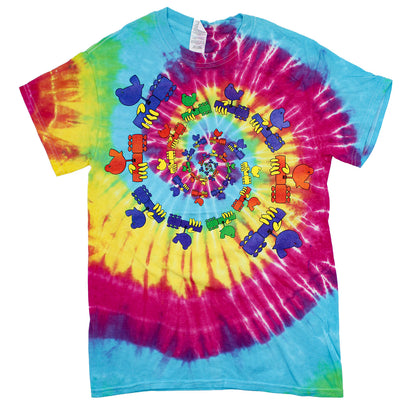 Woodstock Blue, Pink & Yellow Tie Dye T-shirt Front