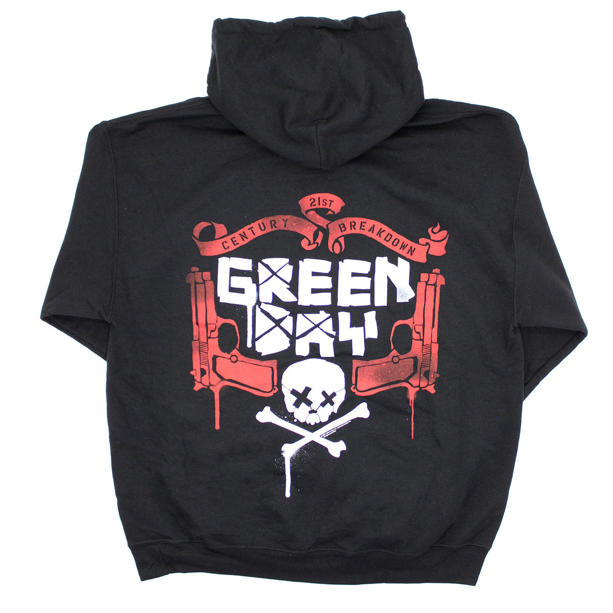 Green Day 21st Century Breakdown Skull and Crossbones (Only 1 Left) Hooded Sweatshirt Back