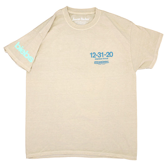 Justin Bieber Live Stream 12.31.20 Tee (Tan) T-shirt Front