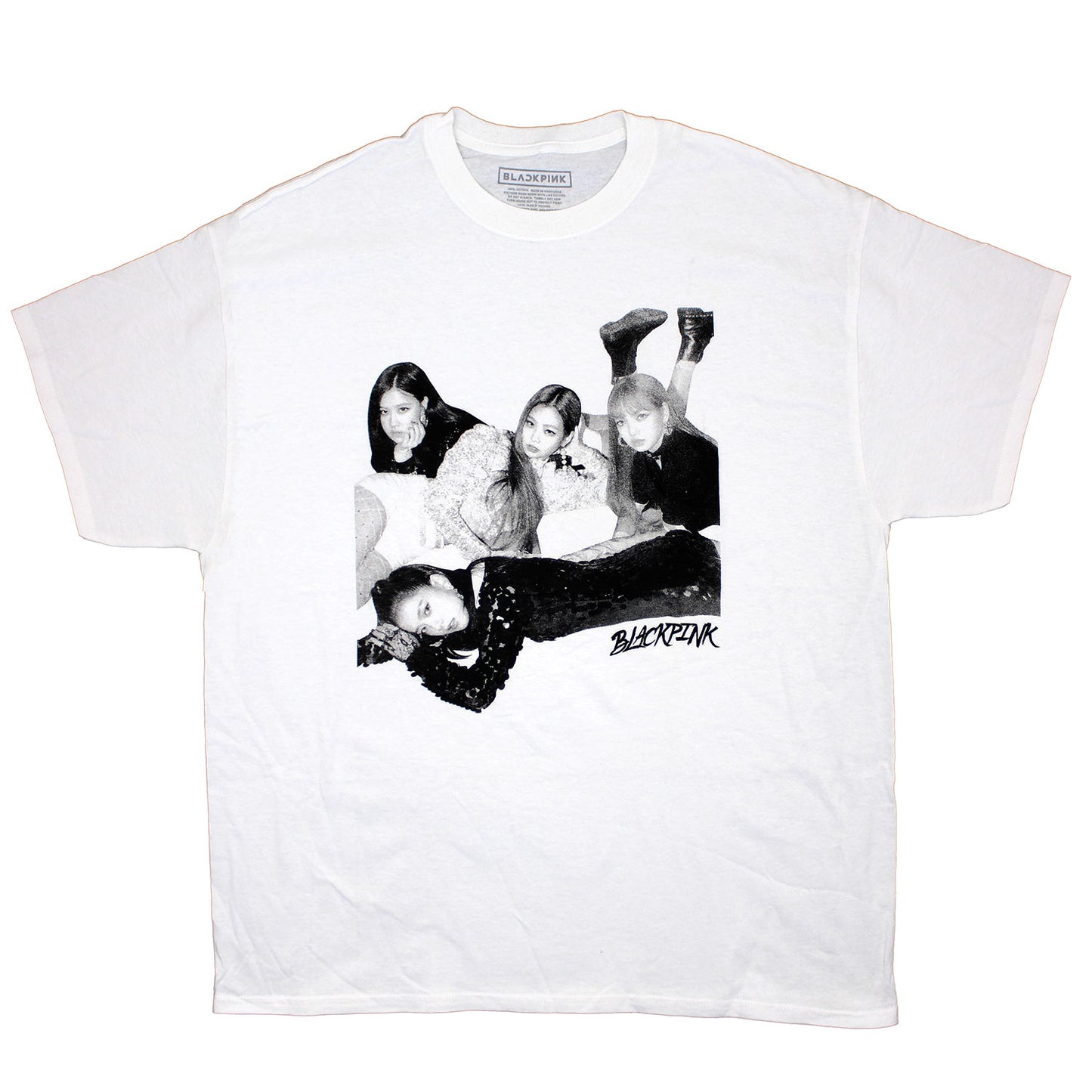 BlackPink Black & White Group Photo & Logo T-shirt