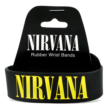 Nirvana Smiley Face Silicone Wristband Rubber Bracelet Back