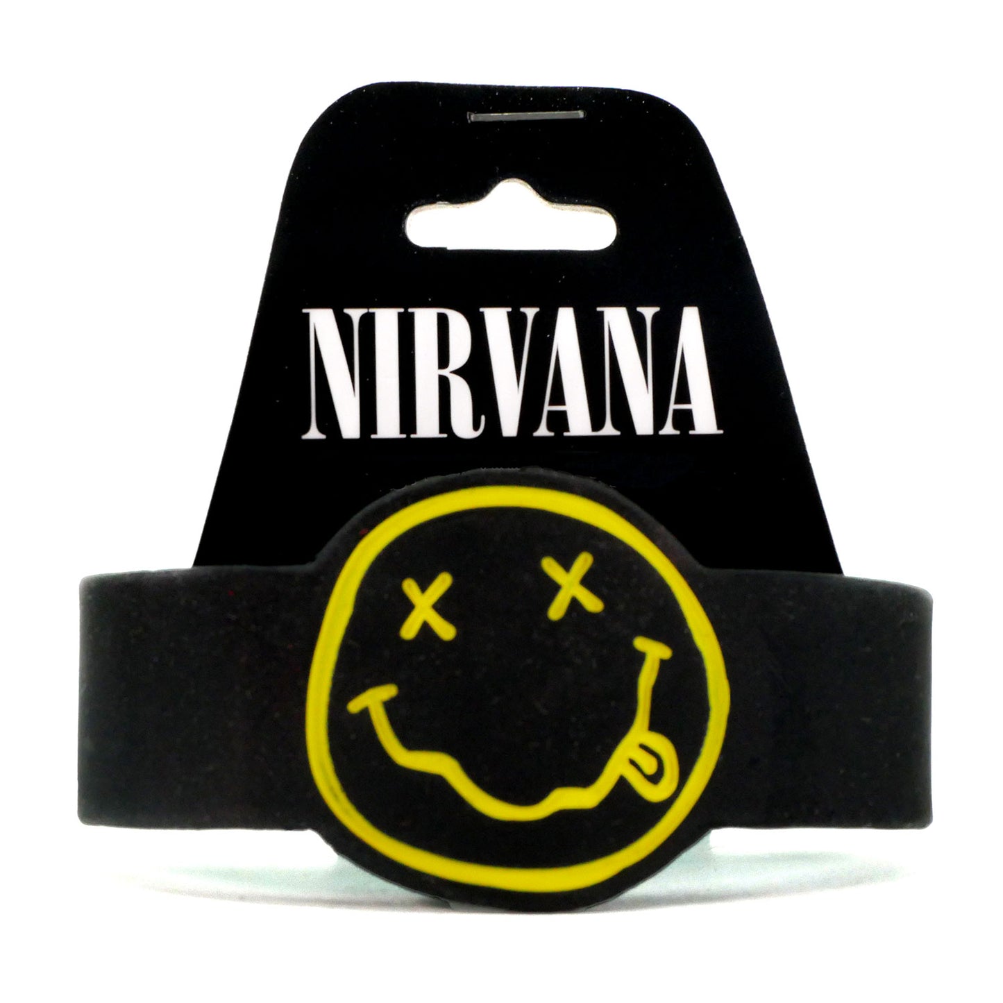 Nirvana Smiley Face Silicone Wristband Rubber Bracelet Front