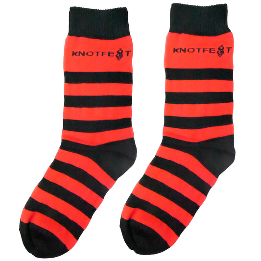 Slipknot Knotfest Red and black striped socks Socks Front
