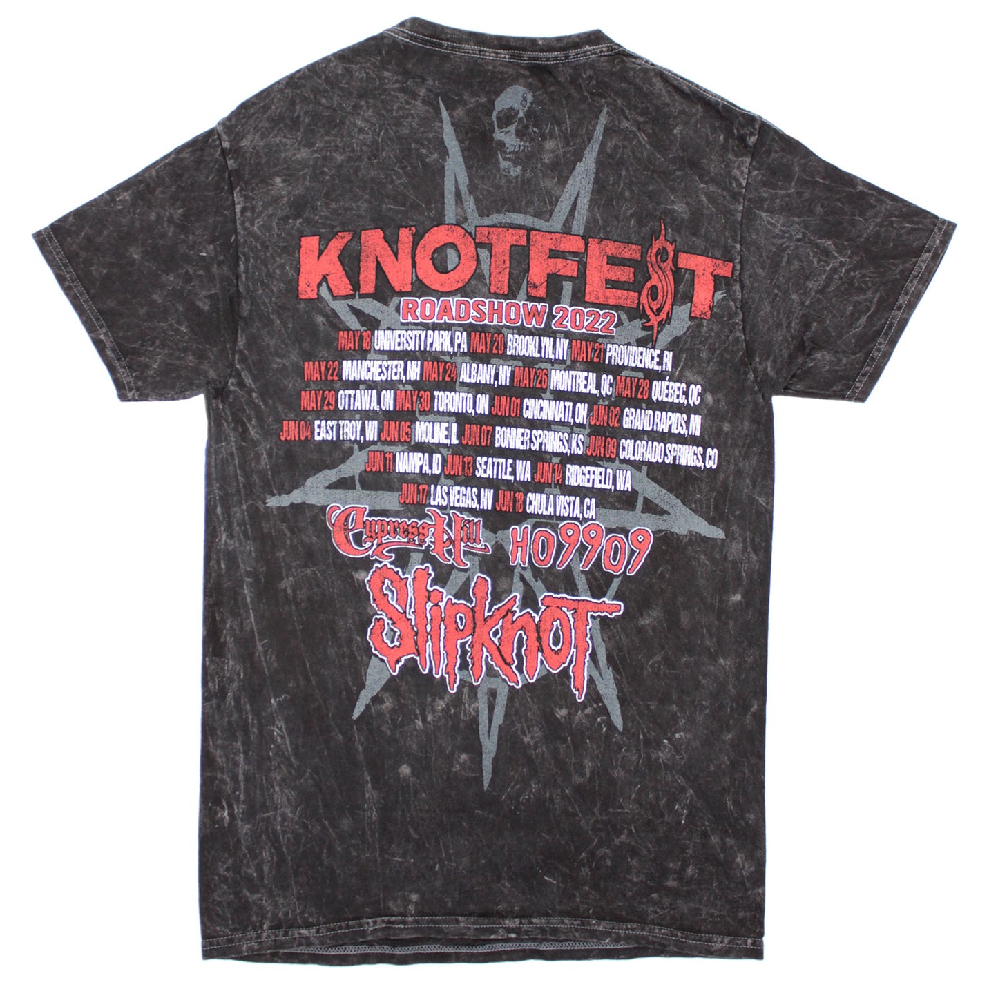 Slipknot Knotfest Leg 2 Tour In Dyed Vintage Grey Tie Dye T-shirt Back