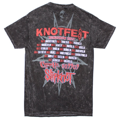 Slipknot Knotfest Leg 2 Tour In Dyed Vintage Grey Tie Dye T-shirt Back