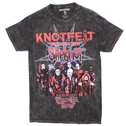 Slipknot Knotfest Leg 2 Tour In Dyed Vintage Grey Tie Dye T-shirt Front