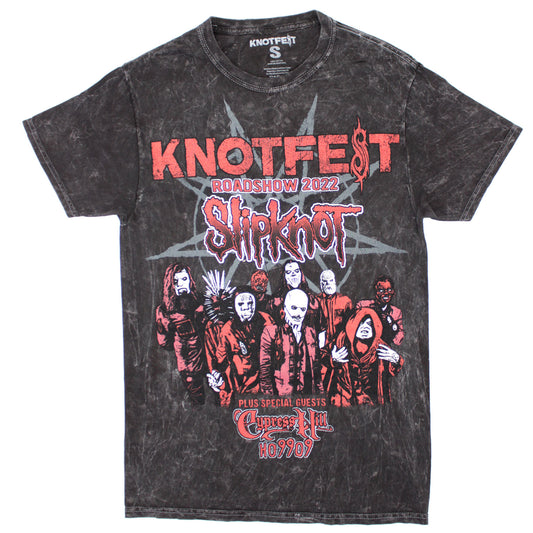 Slipknot Knotfest Leg 2 Tour In Dyed Vintage Grey Tie Dye T-shirt Front