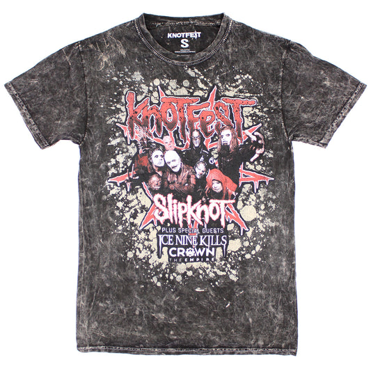 Slipknot Knotfest Leg 3 Admat Tour Mineral Wash Tie Dye T-shirt Front