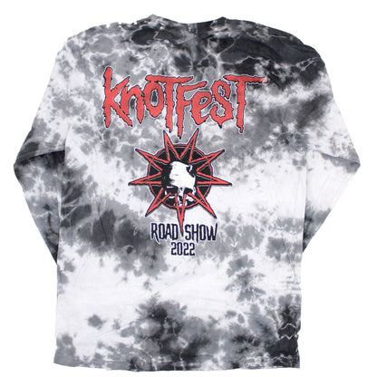 Slipknot Knotfest Leg 1 Deathknot Red Bomba Tie Dye  Long Sleeve Back