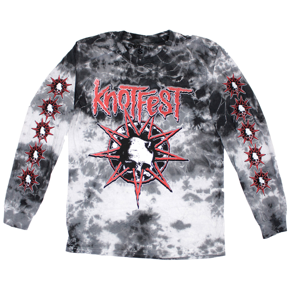 Slipknot Knotfest Leg 1 Deathknot Red Bomba Tie Dye  Long Sleeve Front