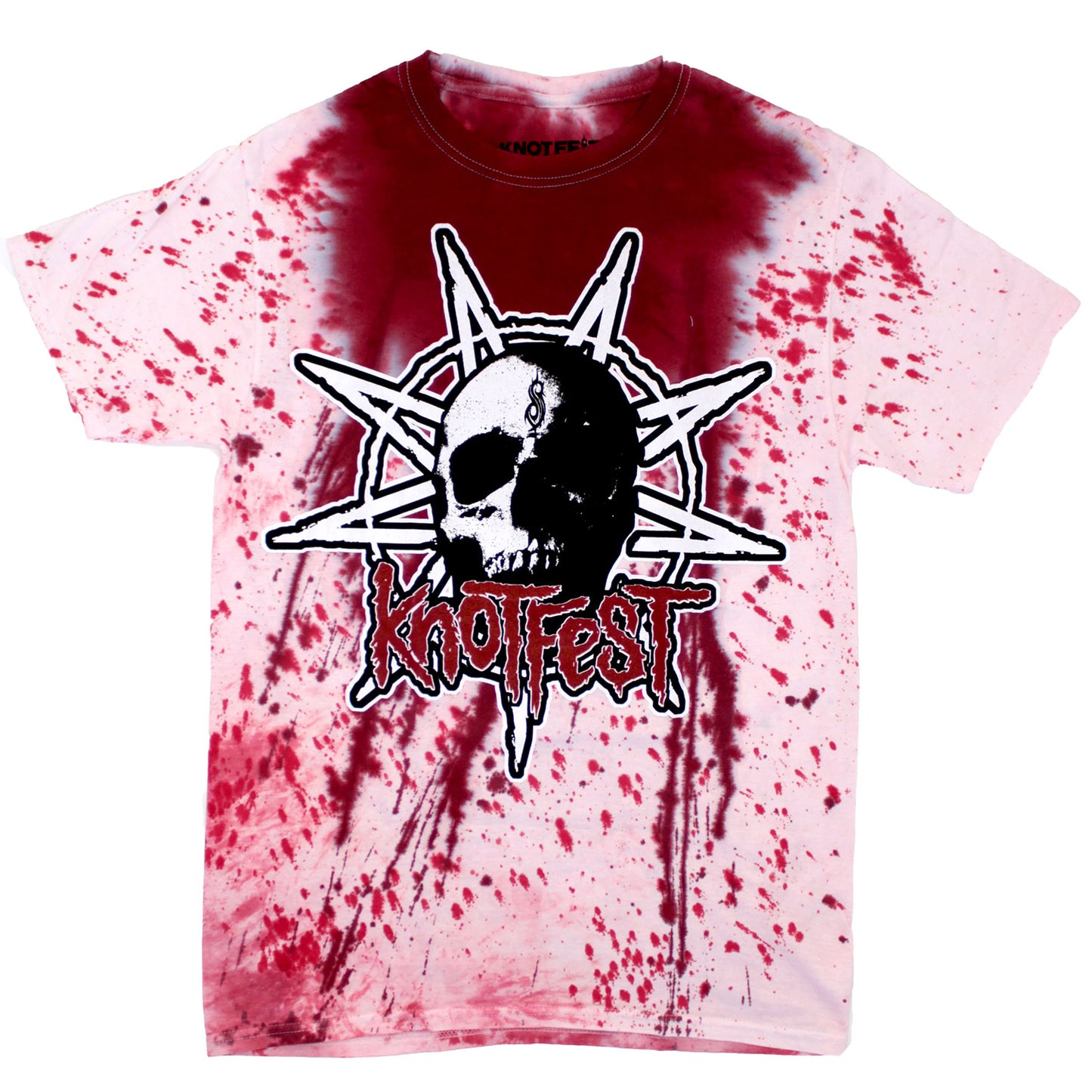 Slipknot Knotfest Leg 2 Star Skull Blood Splatter Tie Dye T-shirt Front