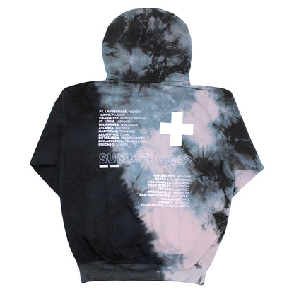 Dan + Shay White Cross '22 Pull Over Tie Dye Hooded Fleece Hooded Sweatshirt