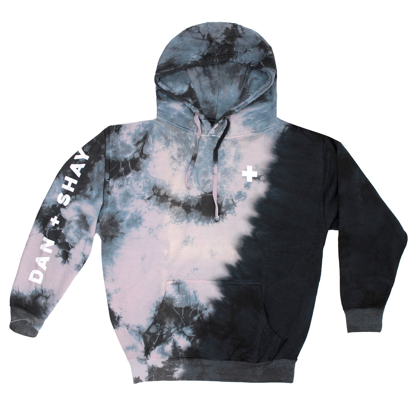 Dan + Shay White Cross '22 Pull Over Tie Dye Hooded Fleece Hooded Sweatshirt