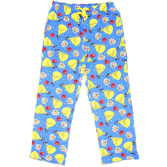 Beauty And The Beast Belle & Roses Toss Lounge Pants Front