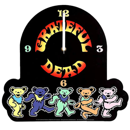 Grateful Dead Dancing Bears Wood Wall Clock Wall Clock Front