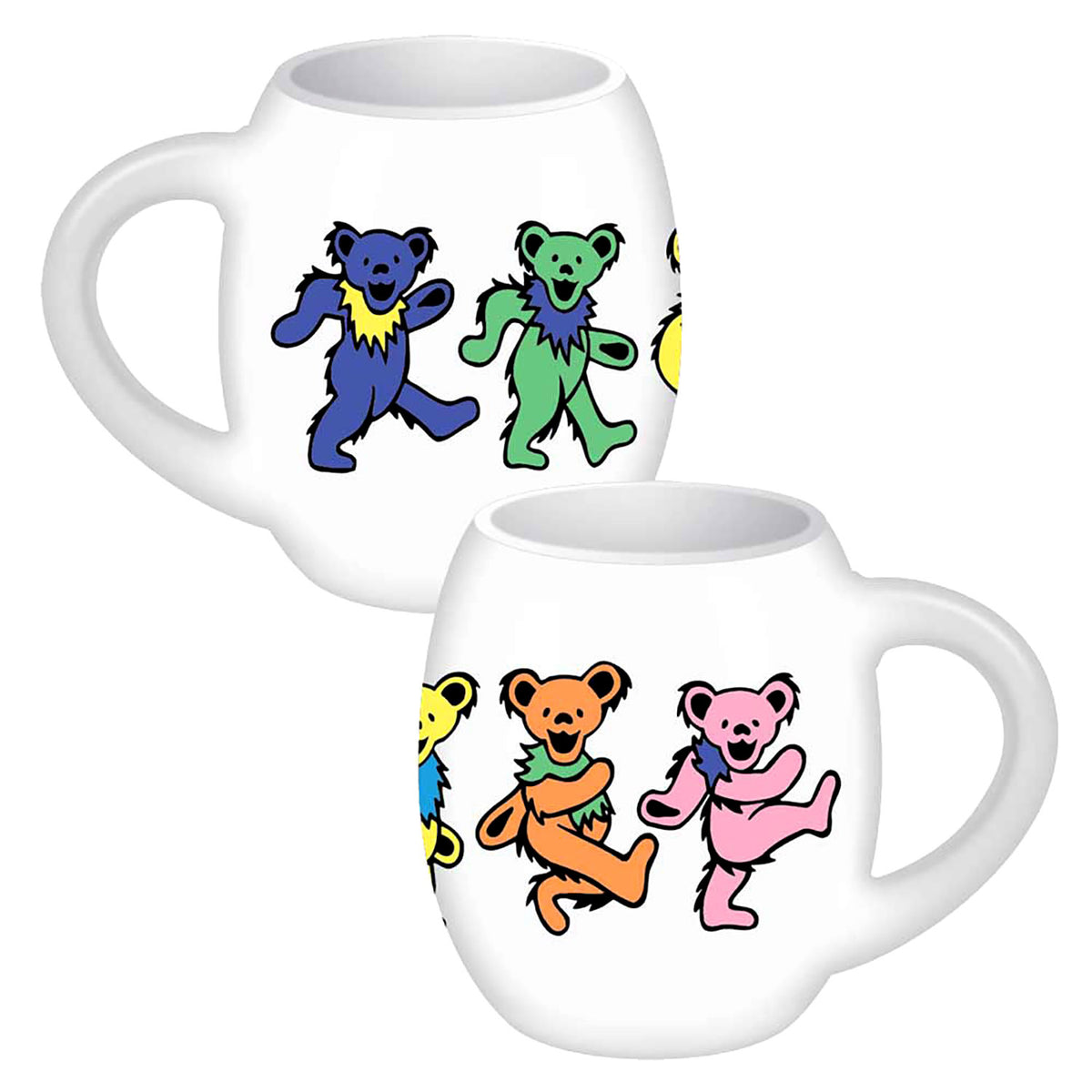 Grateful Dead Dancing Bears 18 oz. Oval Ceramic Mug Coffee Mug Front