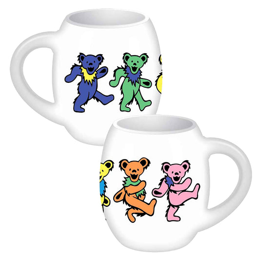 Grateful Dead Dancing Bears 18 oz. Oval Ceramic Mug Coffee Mug Front