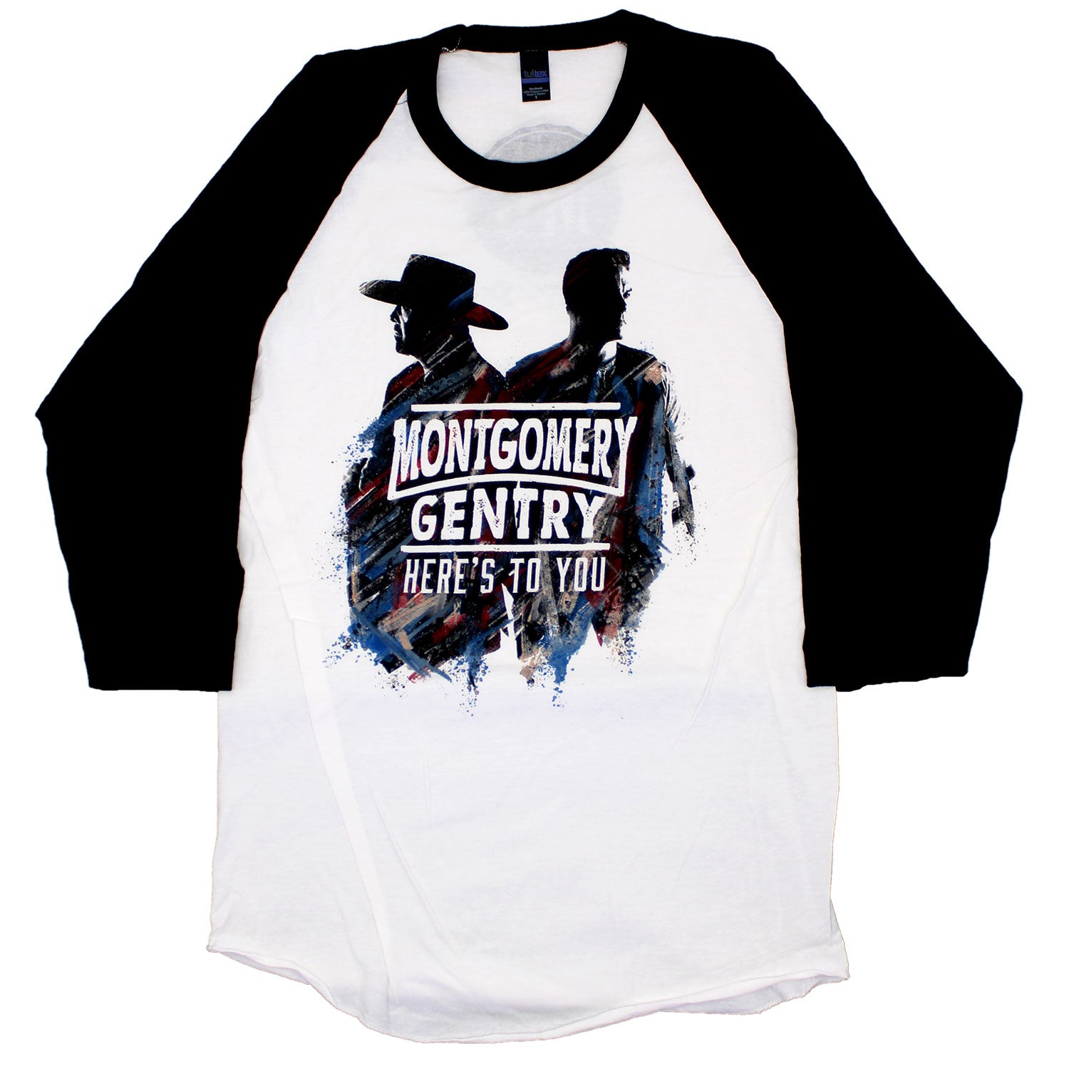 Montgomery Gentry Here's To You B&W Raglan Baseball Jersey Front