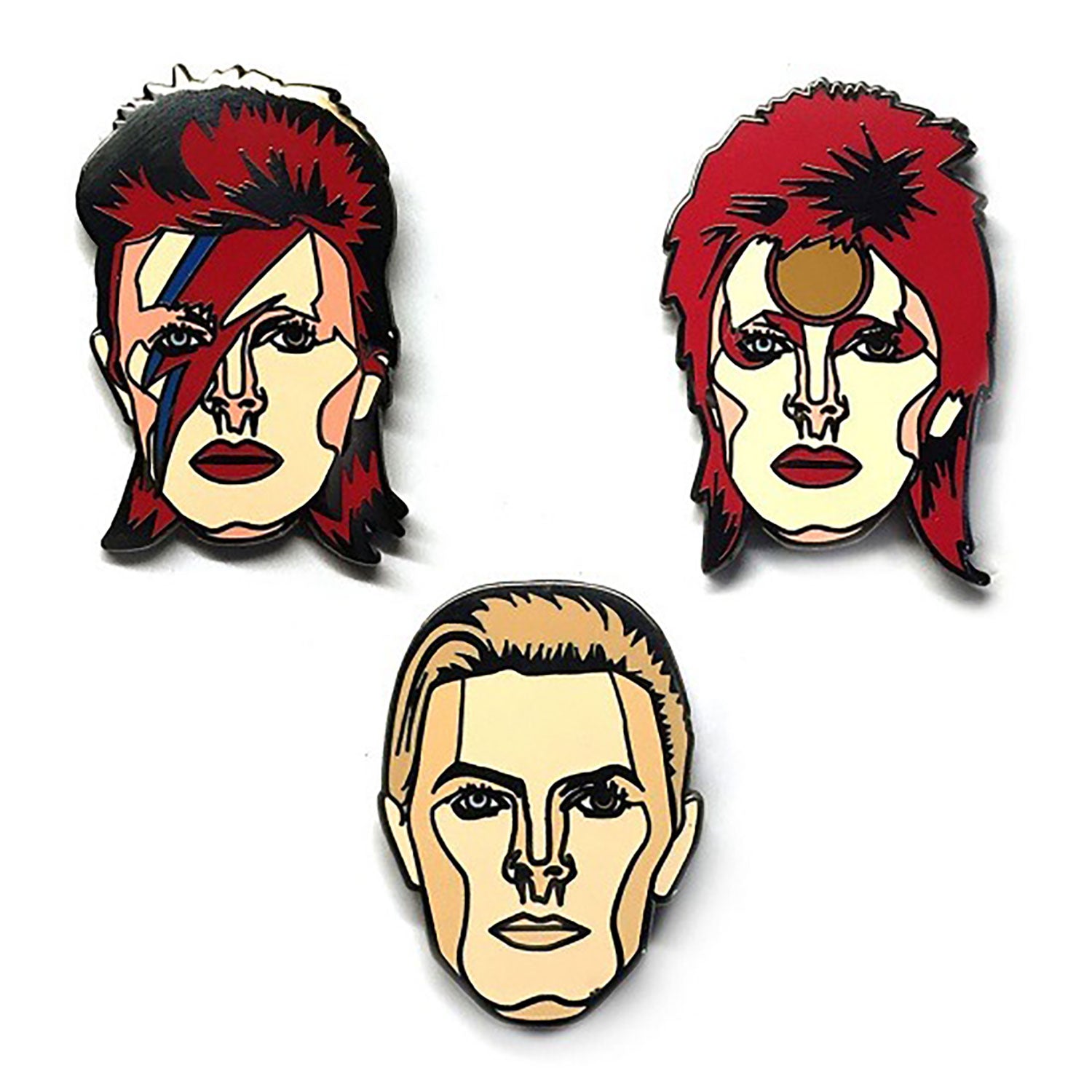 David Bowie 3 Pin Pack by Yesterdays Pewter Pin Badge