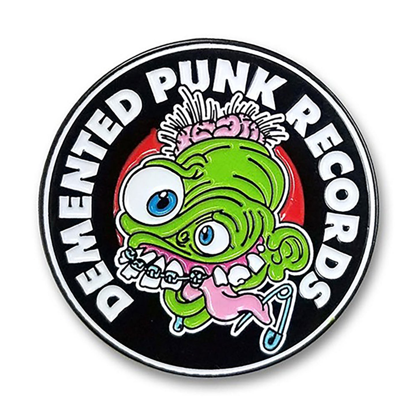 Demented Punk Demented Punk Logo Enamel Pin by Stephen Blickenstaff Pewter Pin Badge