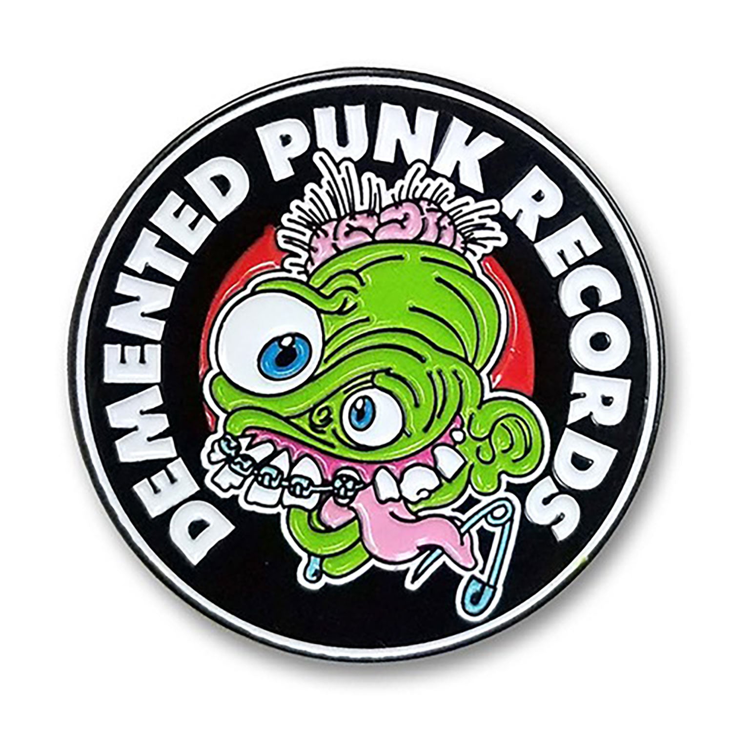 Demented Punk Demented Punk Logo Enamel Pin by Stephen Blickenstaff Pewter Pin Badge