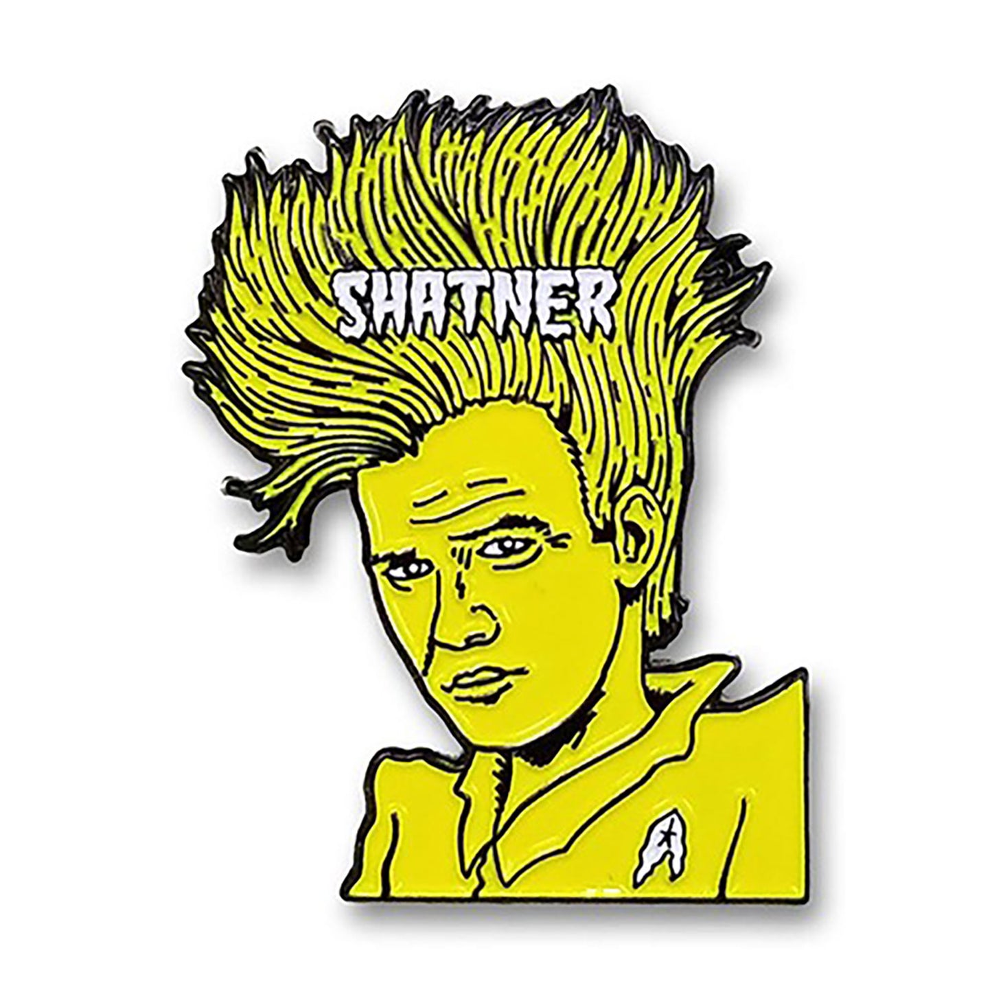 Demented Punk Shatner "Covered In Punk" Enamel Pin by Stephen Blickenstaff Pewter Pin Badge
