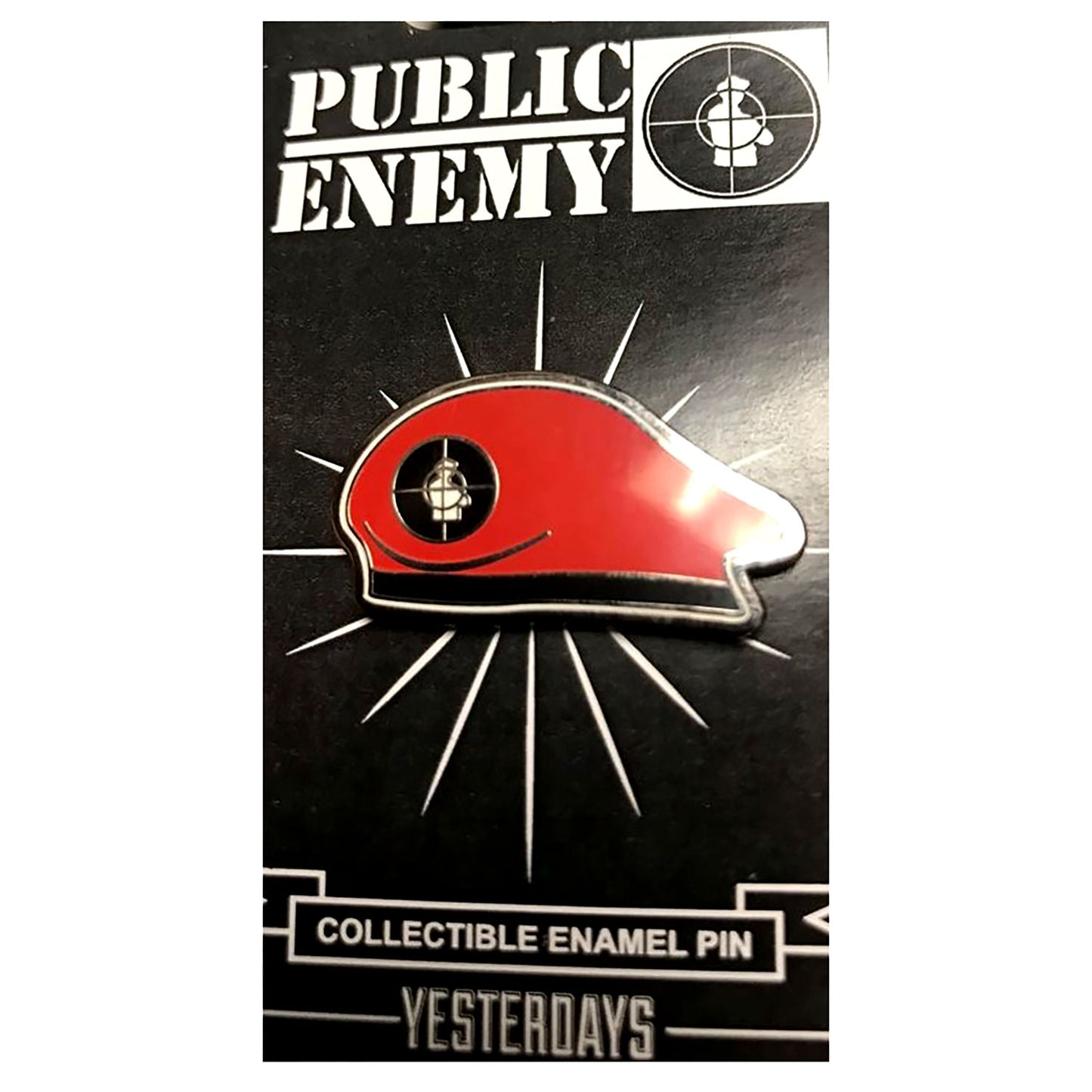 Public Enemy Beret Pin by Yesterdays Pewter Pin Badge