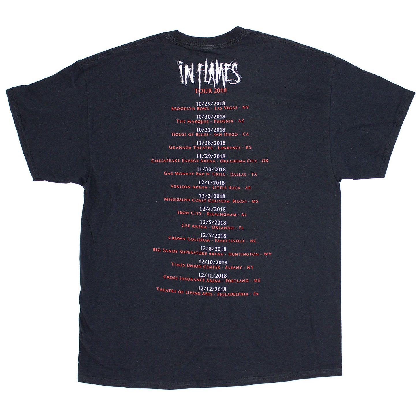In Flames Balloons 2018 U.S. Tour Tee T-shirt Back