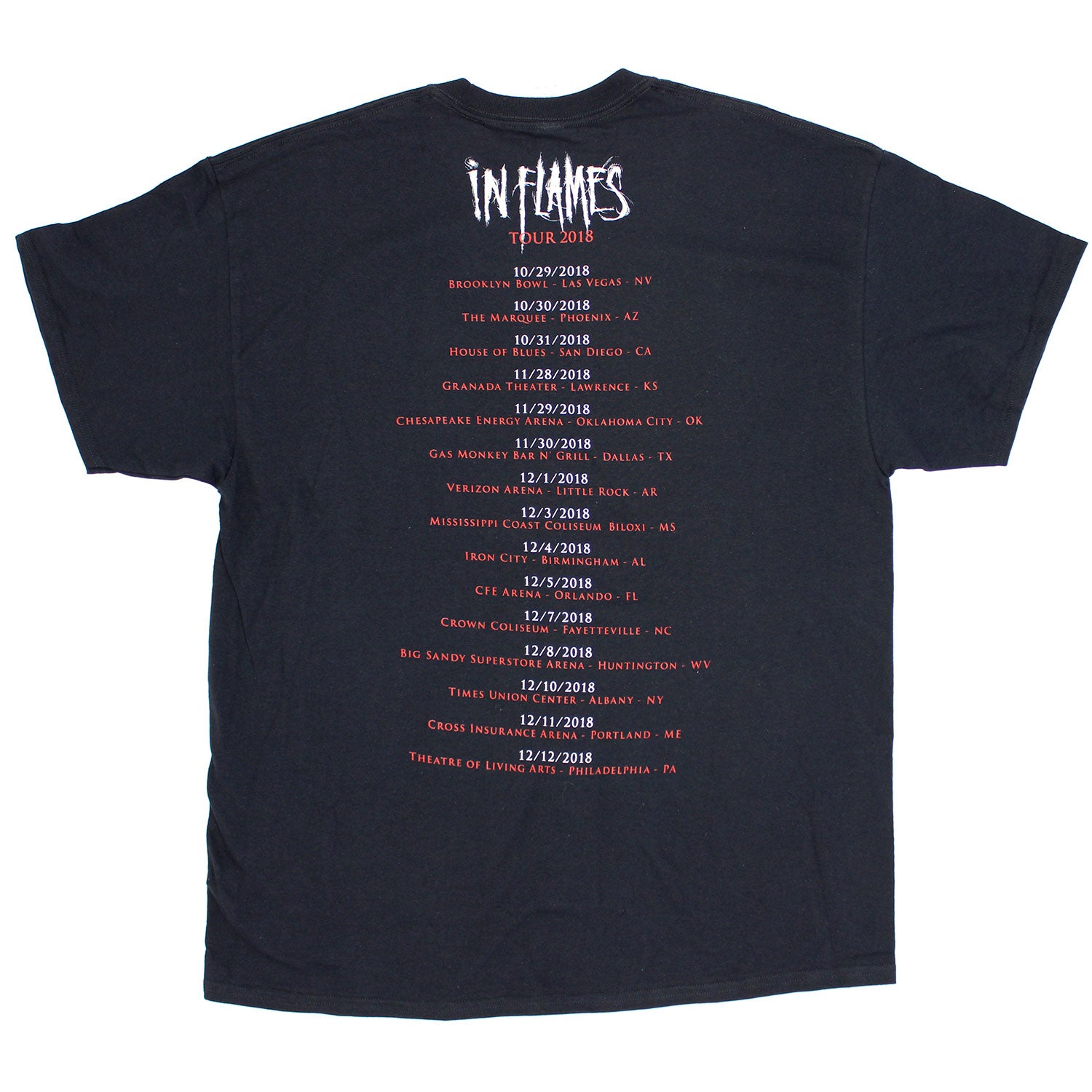 In Flames Balloons 2018 U.S. Tour Tee T-shirt Back