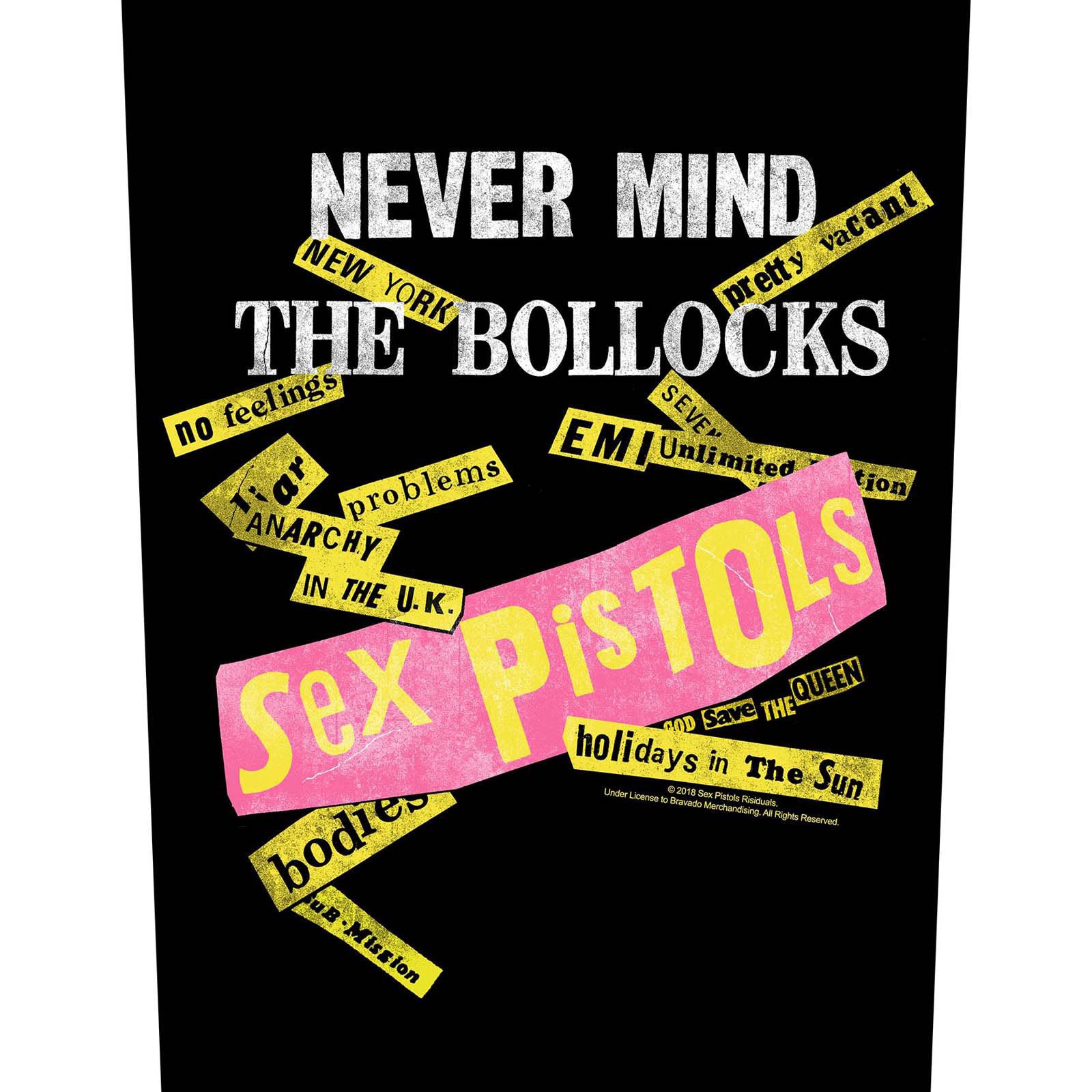 Sex Pistols Never Mind The Bollocks Album Tracks Black Back Patch Front