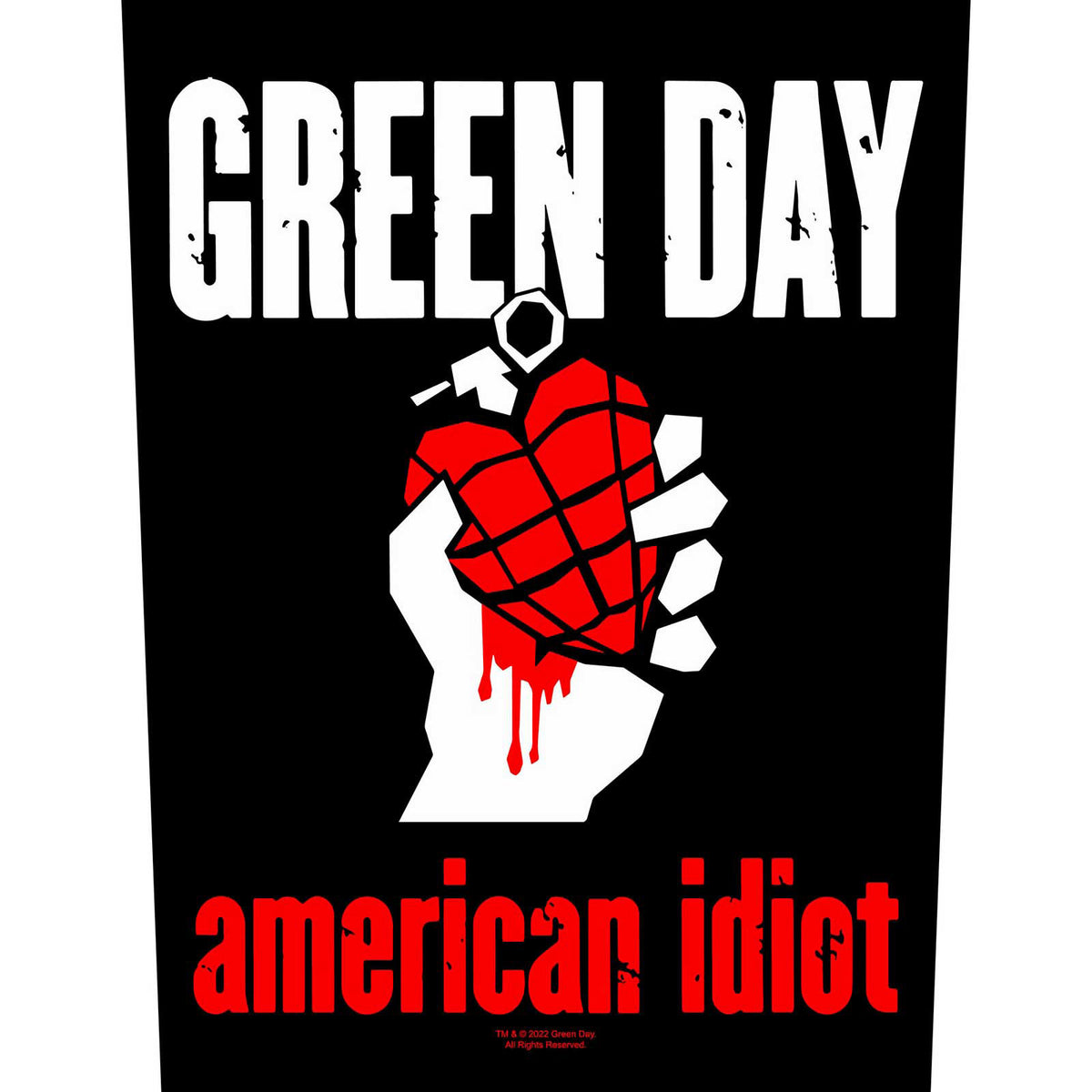 Green Day American Idiot Back Patch Front