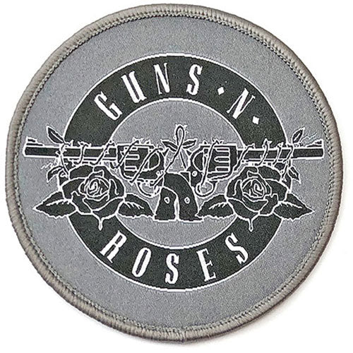 Guns N Roses White Circle Logo Woven Patch Front