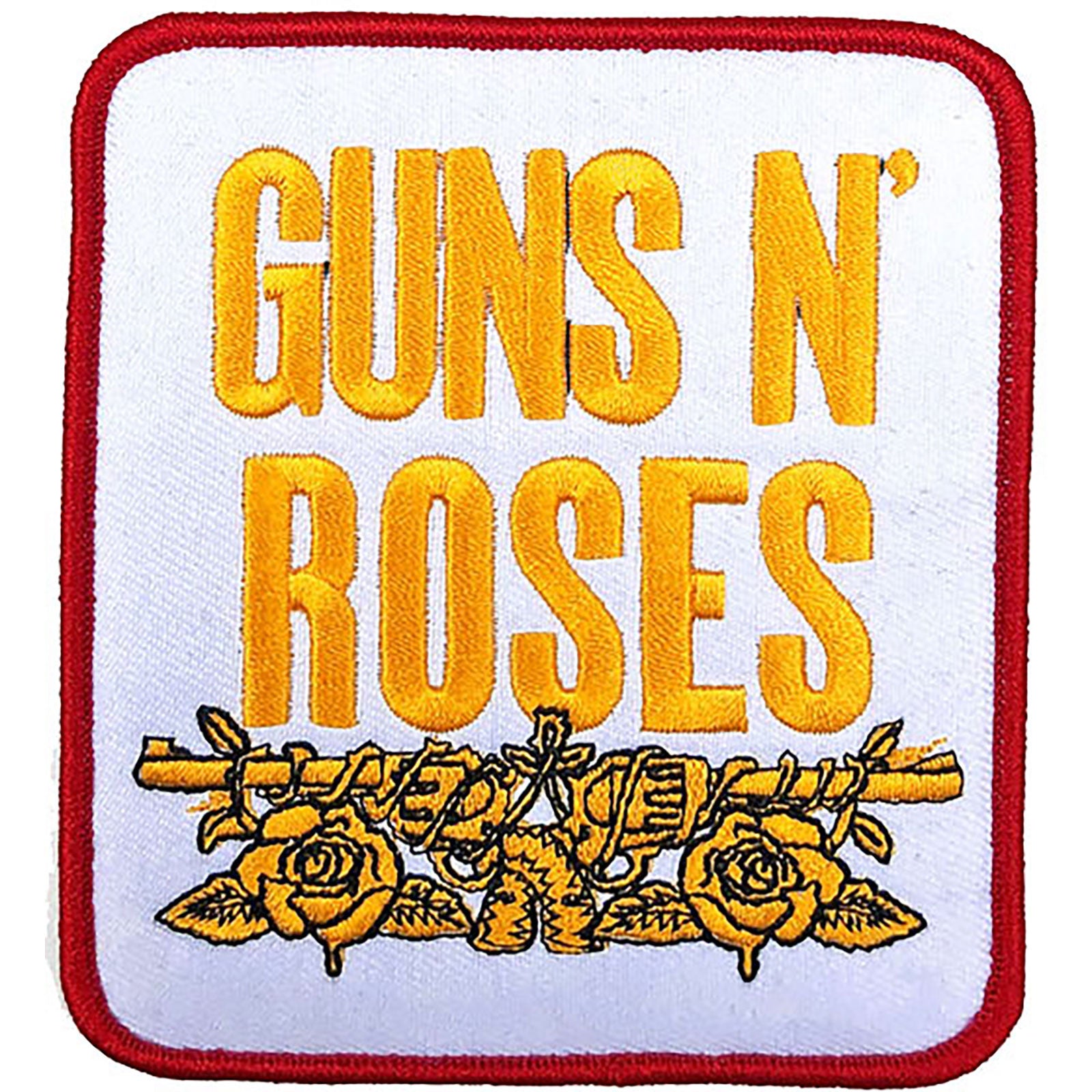 Guns N Roses Stacked White Woven Patch Front