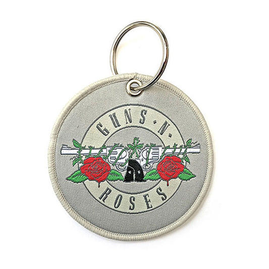Silver Circle Logo Embroidered Key Chain