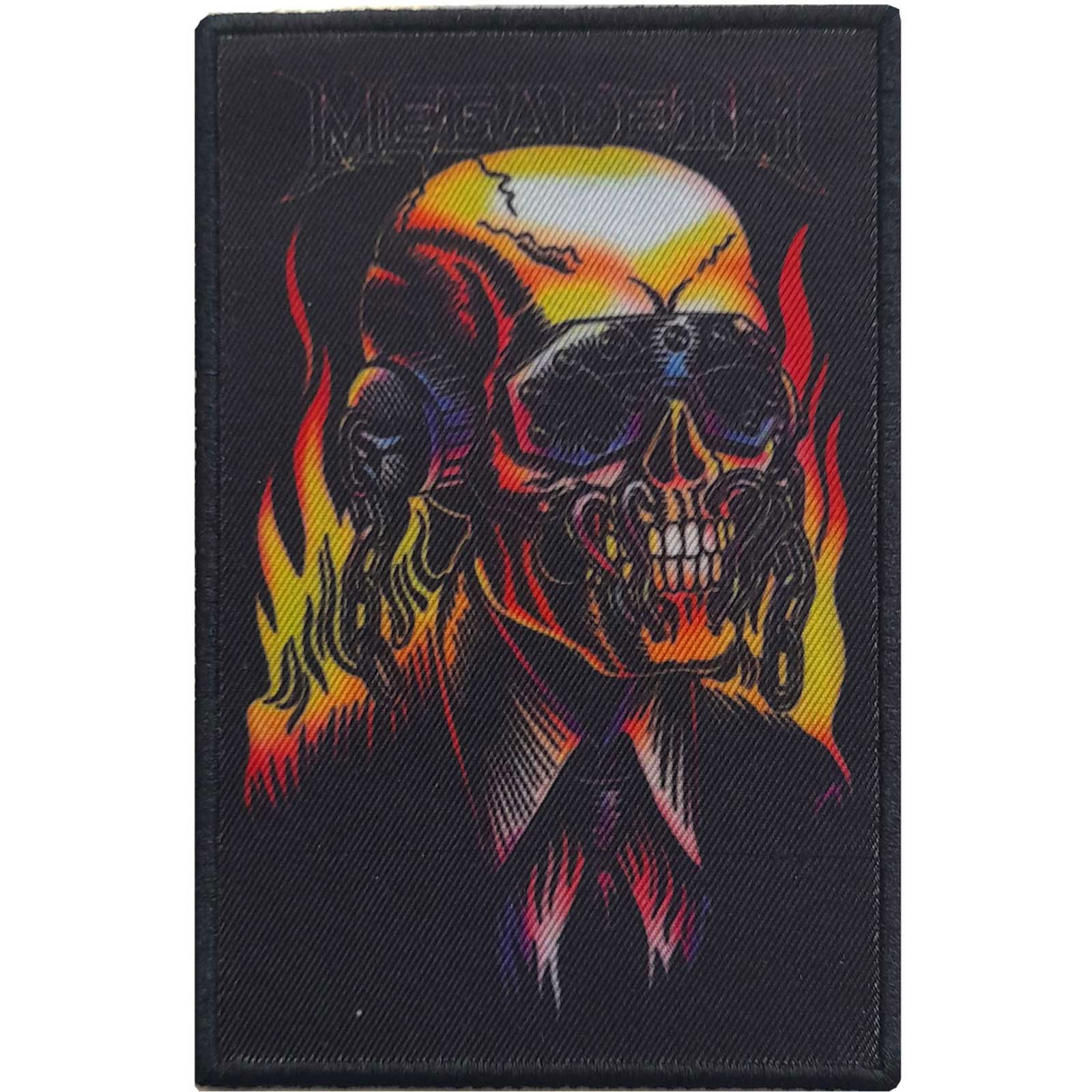 Megadeth Flaming Vic Woven Patch Front
