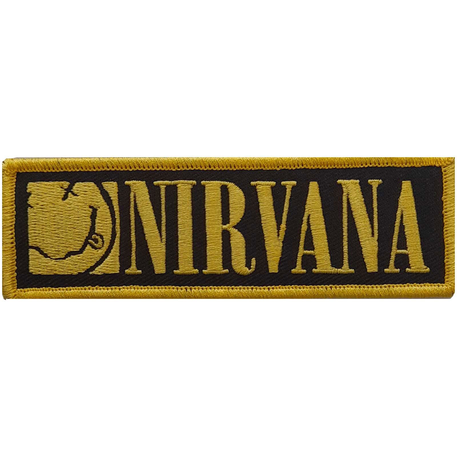 Nirvana Logo & Smiley Woven Patch Front