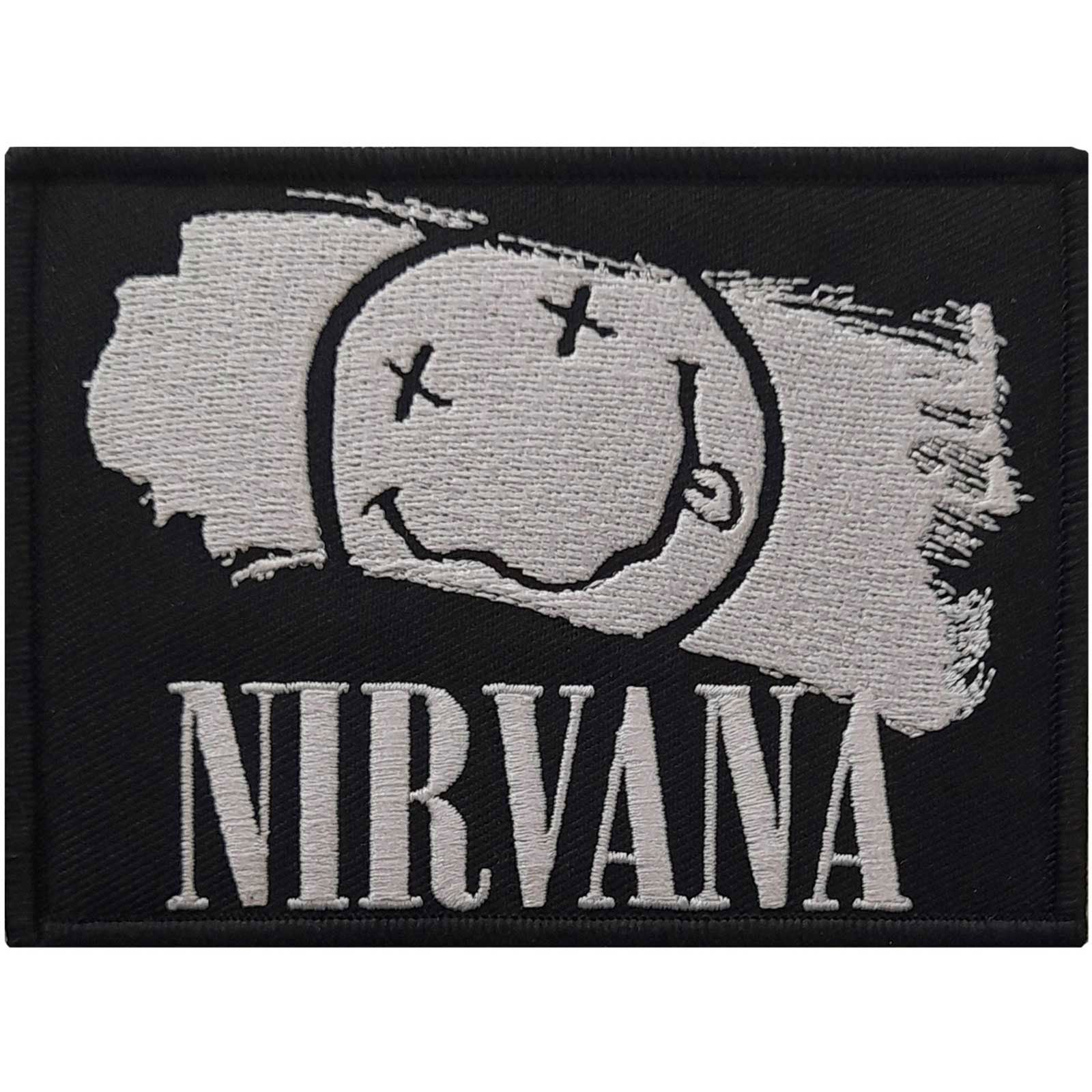 Nirvana Smiley Paint Woven Patch Front