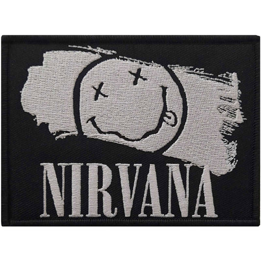 Nirvana Smiley Paint Woven Patch Front