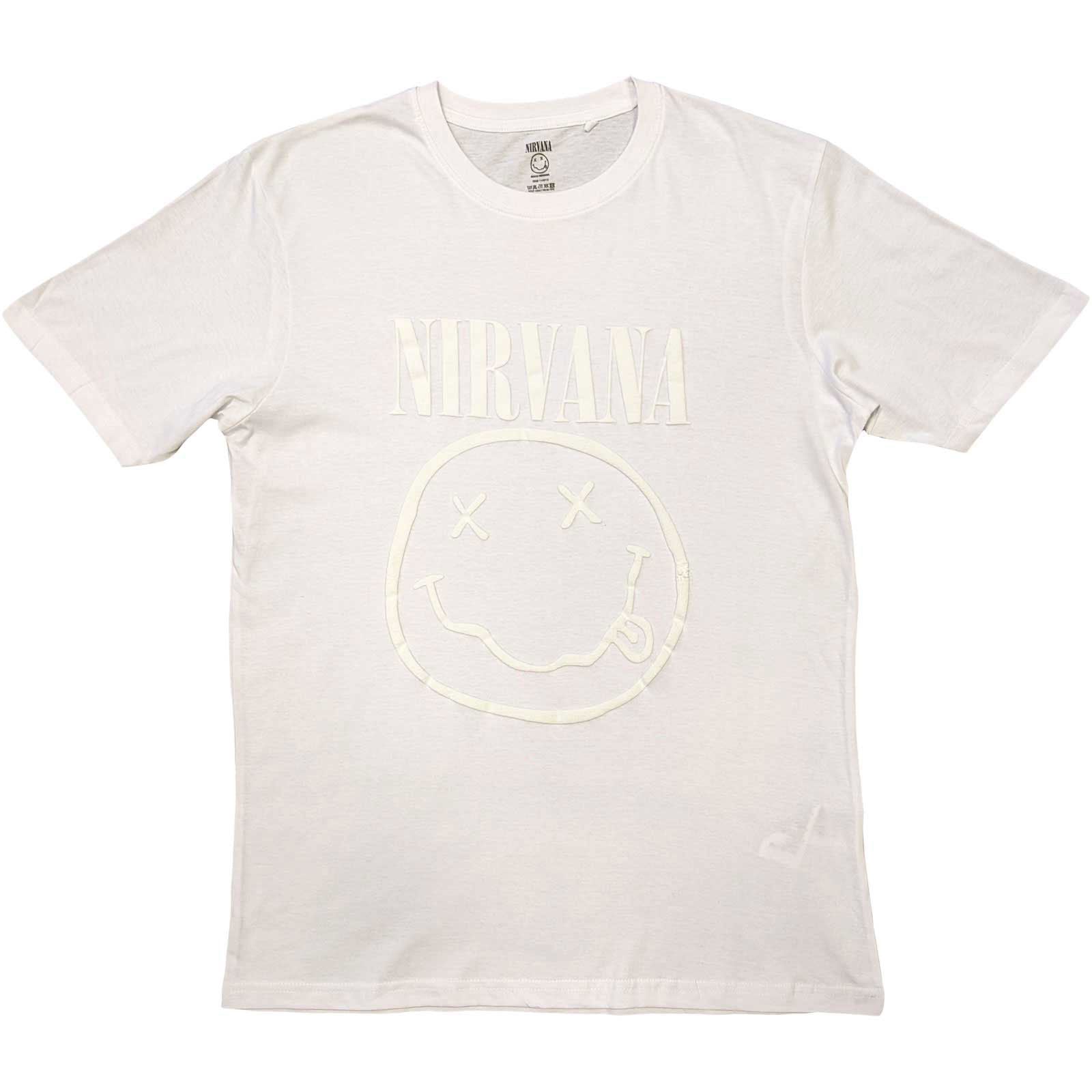 Nirvana White Smiley T-shirt Front