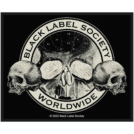 Black Label Society Skulls Woven Patch Front