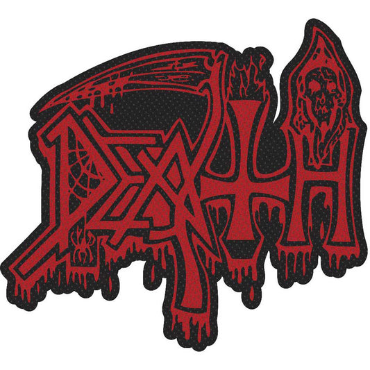 Death Logo Cut Out Woven Patch Front